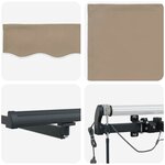 vidaXL Auvent Rétractable with Beige 450 × 350 cm tissu
