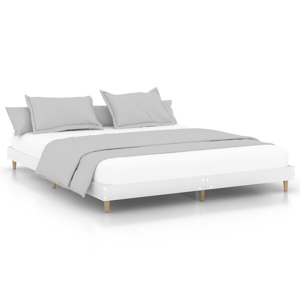 vidaXL Cadre de lit sans matelas blanc 140x200 cm bois d'ingénierie