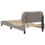 vidaXL Cadre de lit avec LED sans matelas Hvar taupe 90x190 cm tissu