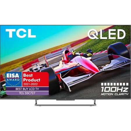 Tcl tv 55c727 - tv qled uhd 4k - 55 (139cm) - dalle 100hz - dolby vision - son dolby atmos onkyo - android tv - 4 x hdmi 2.1