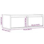 vidaXL Meuble TV avec lumières LED chêne fumé 75x35 5x25 cm