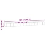 vidaXL Lit surélevé de jardin Acier enduit de poudre 507x100x36cm gris