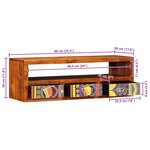 VidaXL Meuble TV mural multicolore 90x30x30 bois massif d'acacia