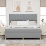 vidaXL Lit à ressorts avec matelas Gris clair 180 x 200 cm tissu