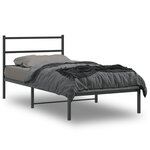 vidaXL Cadre de lit métal sans matelas avec tête de lit noir 107x203cm