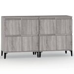 vidaXL Buffets 2 Pièces sonoma gris 60x35x70 cm bois d'ingénierie