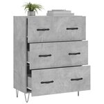 vidaXL Buffet gris béton 69 5x34x90 cm bois d'ingénierie