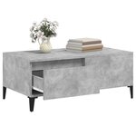 vidaXL Table basse Gris béton 90x50x36 5 cm Bois d'ingénierie