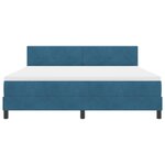 vidaXL Lit Box Spring avec Matelas Bleu Foncé Super King Velours