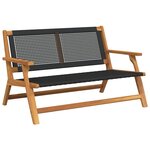 vidaXL Mobilier de jardin Noir 122 x 78 x 73cm Bois d'acacia massif