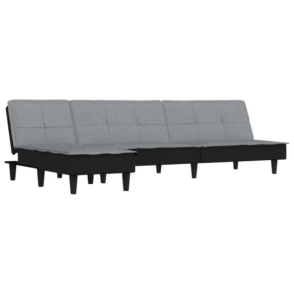 vidaXL Canapé-lit en forme de L gris clair 255x140x70 cm tissu
