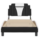 vidaXL Cadre de lit Viana sans matelas noir et blanc 90x190 cm similicuir