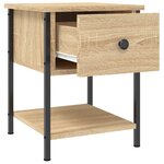 vidaXL Table de chevet chêne sonoma 34x35 5x45 cm bois d'ingénierie