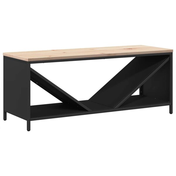 vidaXL Étagère à bois de chauffage avec plateau en bois noir
