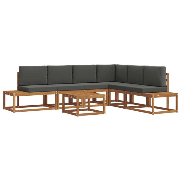 vidaXL Ensemble de canapés d'extérieur 7 Pièce Naturel et Anthracite
