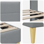 vidaXL Cadre de lit avec tête de lit Gris clair 80 x 200 cm Tissu