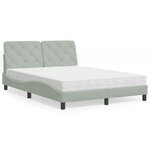 vidaXL Lit avec matelas gris clair 140x200 cm velours