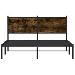 vidaXL Cadre de lit en métal sans matelas chêne fumé 140x190 cm