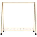 vidaXL Porte-vêtements et étagères et roulettes 106x34x106 5cm bambou
