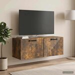 vidaXL Meuble TV mural Chêne fumé 78 5 x 31 x 30 cm Bois d'ingénierie