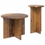 vidaXL Ensemble de tables d'appoint 2 pièces Bois ancien Ø 45 x 35 cm
