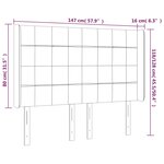 vidaXL Tête de lit à LED Gris foncé 147x16x118/128 cm Velours
