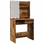 vidaXL Coiffeuse avec LED vieux bois 74 5x40x141 cm