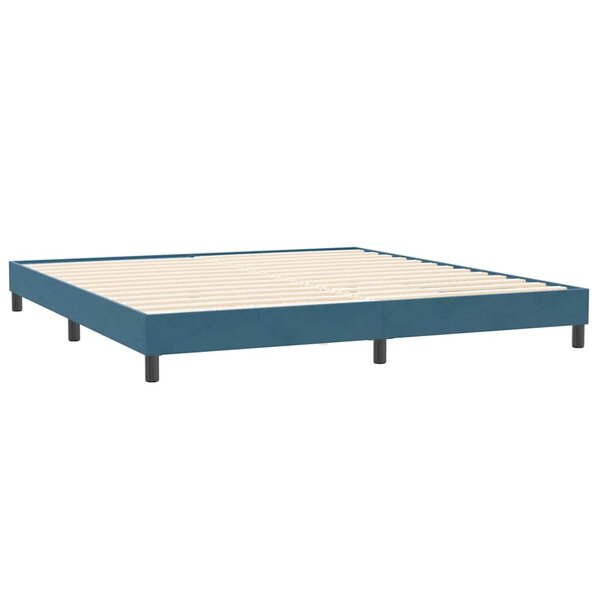 vidaXL Cadre de lit sans matelas bleu foncé 200x220 cm velours
