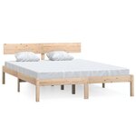 vidaXL Cadre de lit bois de pin massif 150x200 cm très grand