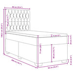 vidaXL Sommier à lattes de lit avec matelas Crème 90x200 cm Tissu