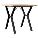 vidaXL Table à manger cadre en Y 80x80x75 5cm bois de pin massif fonte