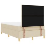 vidaXL Lit à ressort avec matelas et LED Crème 120x200 cm Tissu
