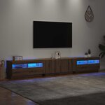 vidaXL Meuble TV avec lumières LED chêne artisanal bois d'ingénierie