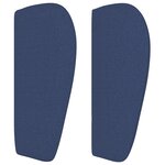 vidaXL Tête de lit avec oreilles Bleu 147x23x78/88 cm Tissu