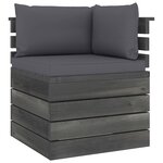 vidaXL Canapé d'angle palette de jardin avec coussins Bois de pin
