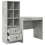vidaXL Bureau avec rangement 2 Pièces Gris béton 80 x 50 x 76 cm