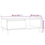 vidaXL Table basse sonoma gris 90x60x35 cm bois d'ingénierie