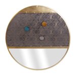Porte-bijoux miroir rond dorure 40.5 cm