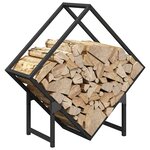 vidaXL Portant de bois chauffage noir 60x25x60 cm