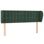 vidaXL Tête de lit avec oreilles Vert foncé 147x23x78/88 cm Velours
