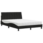 vidaXL Lit avec matelas Hanko noir 140x200 cm tissu