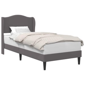 vidaXL Cadre de lit avec tête de lit Gris 90 x 200 cm Simili cuir