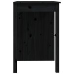 vidaXL Bureau Noir 100x50x75 cm Bois massif de pin
