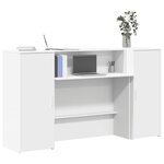 vidaXL Bureau de réception blanc 180x50x103 5 cm bois d'ingénierie