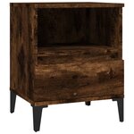 vidaXL Table de chevet Chêne fumé 40x35x50 cm