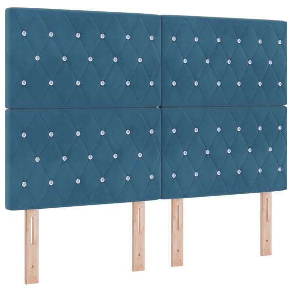 vidaXL Tête de Lit LED Bleue Foncée 80 cm Velours