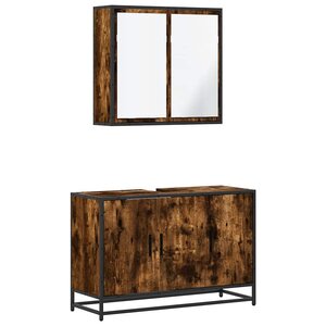 vidaXL Ensemble de meubles de salle de bain 2 Pièces Chêne fumé