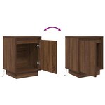 VidaXL Table de chevet avec lumières LED chêne marron 38x34x50 cm
