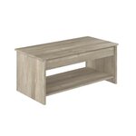 HAPPY Table basse transformable style contemporain laminé chene sonoma - L 100 x l 50 cm
