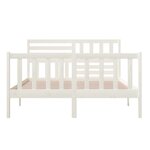 vidaXL Cadre de lit Blanc 150x200 cm Très grand Bois massif